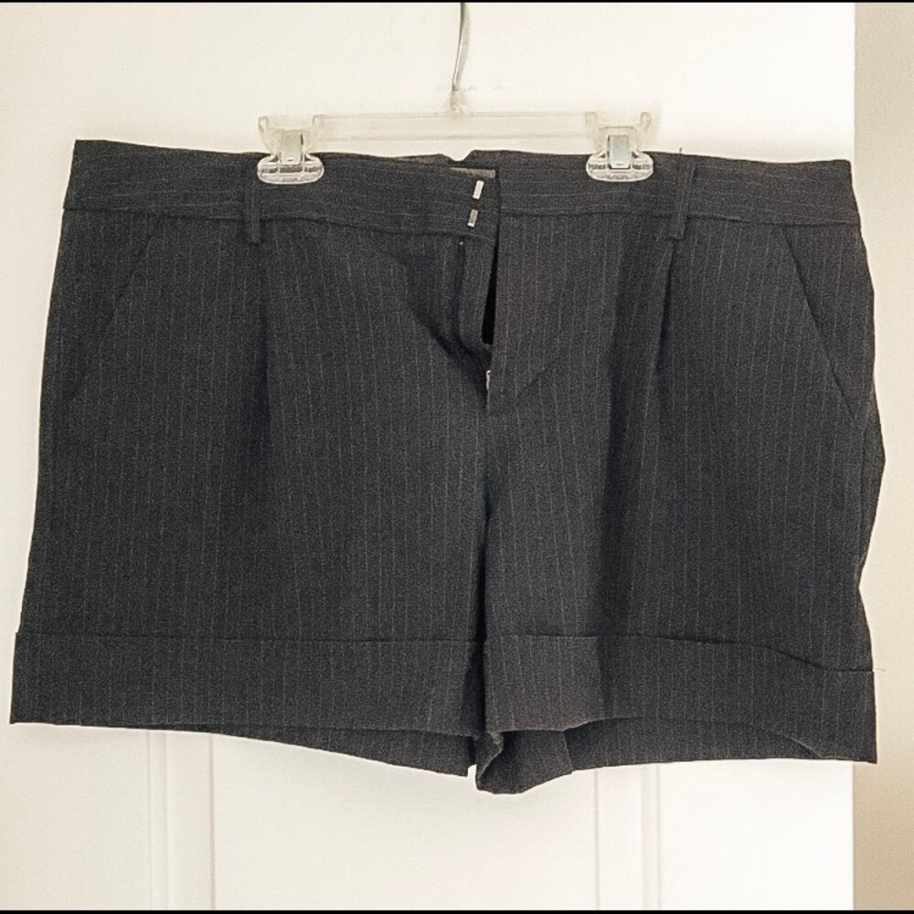 Navy Pinstripe Shorts
